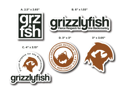 Sticker 5-Pack GrizzlyFish 
